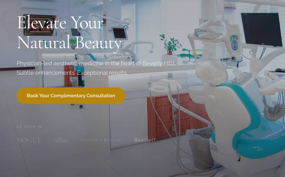 Lumière Aesthetics demo website detail, treatment page design by WebsiteWave